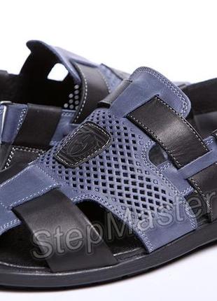 Сандалии мужские кожаные kristan nubuck blue-black7 фото