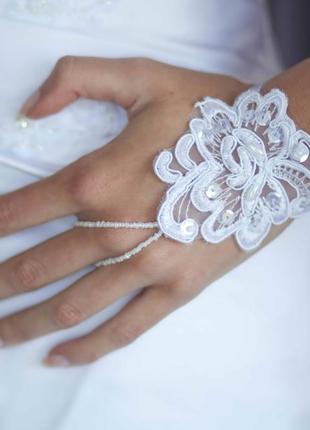 Кружевная митенка  для невесты ручной работы эксклюзив