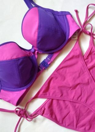 70dd/75d рр 12-14 m&s яркий купальник розово-сиреневый формованные чашки на д