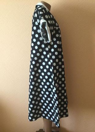 Распродажа — стильное котоновое платье в горохи от c&a.4 фото