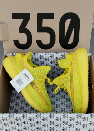 Adidas yeezy boost 350 reflective кроссовки женские желтые2 фото