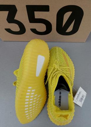 Adidas yeezy boost 350 reflective кроссовки женские желтые8 фото
