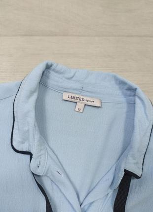 Блакитна блуза з віскози3 фото