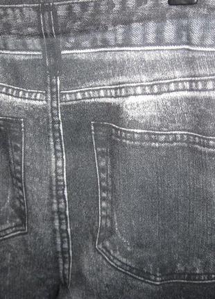 Лосины принт под джинсы серые5 фото