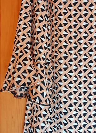 Новая оранжевая / черная блузка f&f с геометрическим принтом 🥰2 фото