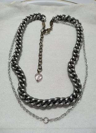 Sabika.двухрядная цепь, чокер в серебристом цвете