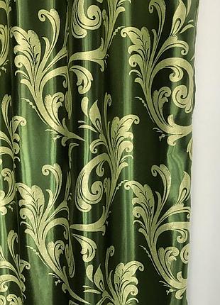 Готовий комплект штор блекаут штори на тасьмі штори 150x270 якісні штори штори колір зелений