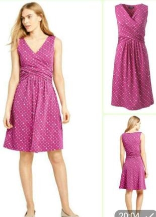 Сукня без рукавів, бавовна, на запах - виграшний силует, land's end, р. хл, пог 53-54
