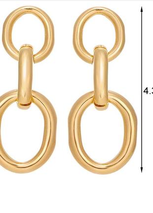 🏵стильные крупные серьги цепи, новые! арт. 4170