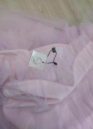 Шикарное воздушное розовое платье4 фото