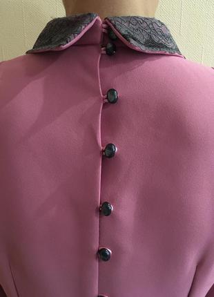 Дизайнерское розовое платье3 фото