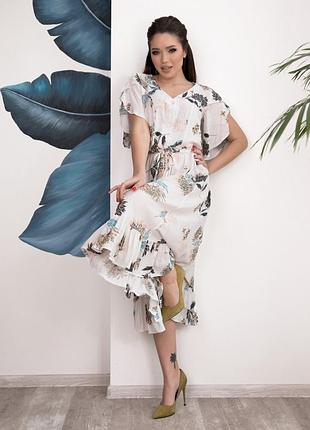 Белое платье-рубашка на кулиске арт: sa-12039i_молочный