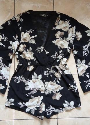 Роскошный ромпер кимоно р. 40 м/l missguided цветочный принт2 фото