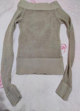 Модный женский вязанный свитер в дырку б/у не дорого3 фото