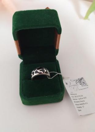 Кольцо с эмалью серебро срібний перстень 172 фото