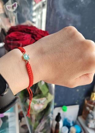 Червона нитка, браслет з камінчиком, ручна робота, обмін