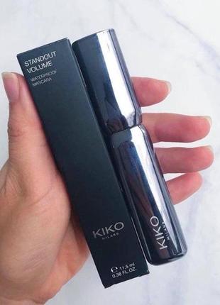 Тушь водостойкая kiko standout volume waterproof mascara