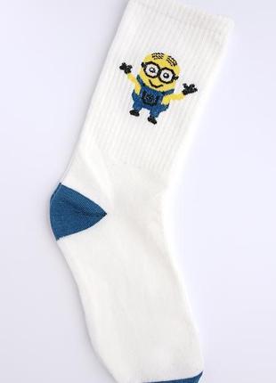 Бридкий я🟡білі жіночі шкарпетки з міньйонами😜білі жіночі шкарпетки з миньонами,класные...