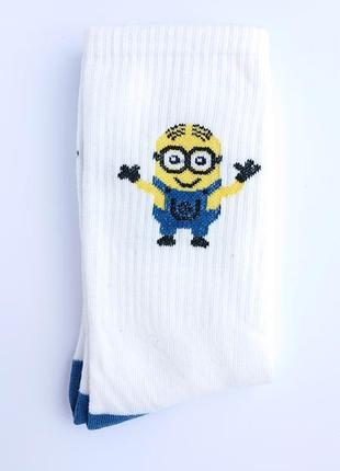 Бридкий я🟡білі жіночі шкарпетки з міньйонами😜білі жіночі шкарпетки з миньонами,класные...
