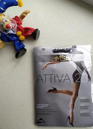 Omsa attiva 20 чёрные классические колготки с поддерживающим эффектом5 фото