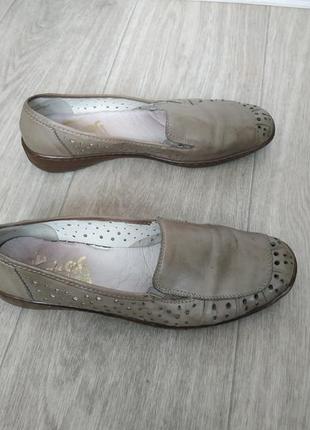 Кожаные туфли,мокасины rieker р.41 кожа3 фото