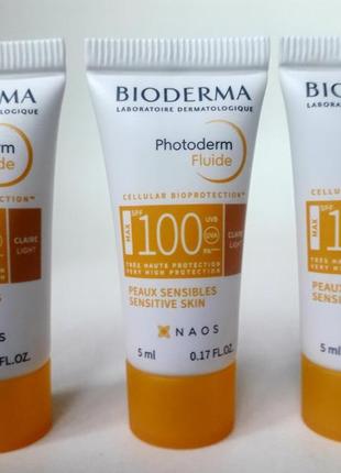 Знижка! тональний сонцезахисний крем флюїд спф 100 биодерма bioderma photoderm fluid spf 100