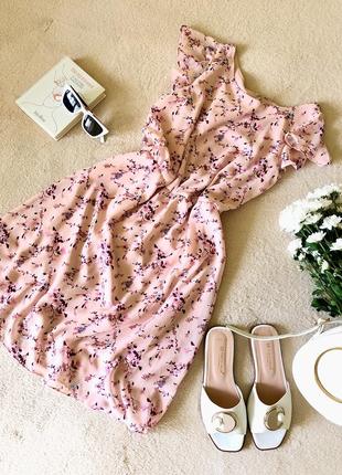 🤍sale 🤍-10%‼️очень женственное шифоновое платье с цветочным принтом1 фото