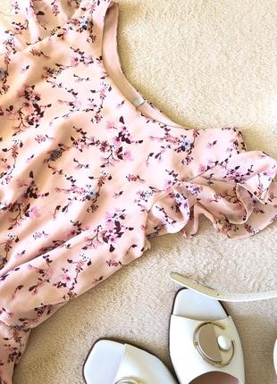 🤍sale 🤍-10%‼️очень женственное шифоновое платье с цветочным принтом3 фото