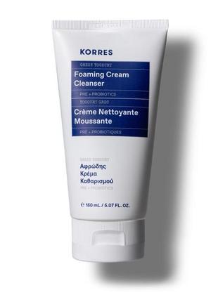 Крем-пенка для умывания с греческим йогуртом korres greek yoghurt foaming cream cleanser