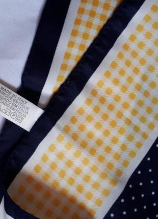 Итальянский сине-желтый платок (57 см на 58 см)4 фото