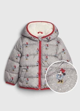 Супер крутая фирменная куртка курточка gap с минни маус на девочку 3 4 5 лет
