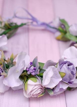 Вінок вінок з квітами фіолетовий1 фото