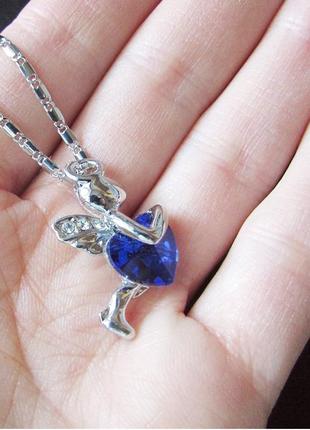 🏵ювелірний кулон на ланцюгу підвіска ангел, новий! арт. 85423 фото