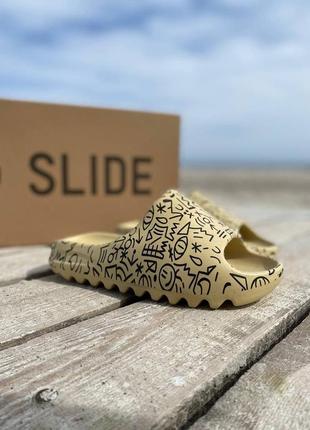 Adidas yeezy slide жіночі сандалі адідас бежеві7 фото