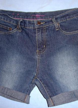 Женские шорты джинсовые размер 44-46 / 12 м стрейчевые короткие с подворотом