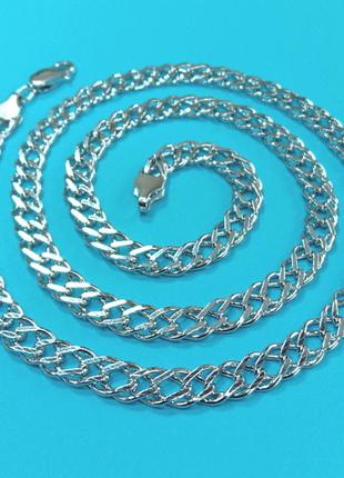 Ланцюжок зі срібла плетіння рембо ширина 6 мм - арт 970223933