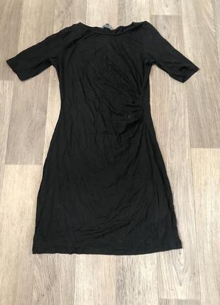 Чёрное платье миди размер s