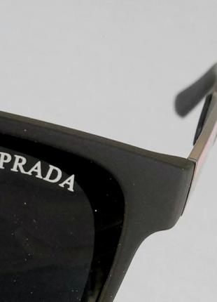Prada очки мужские солнцезащитные черные матовые поляризированые8 фото