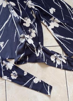 Легкий блейзер жакет кардиган кимоно р. l zara на завязках цветочный принт5 фото
