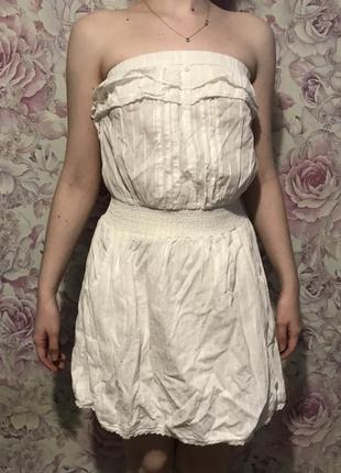 Біле плаття бавовна naf naf s s-m2 фото