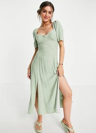 Роскошное миди платье в горошек, горох от asos design