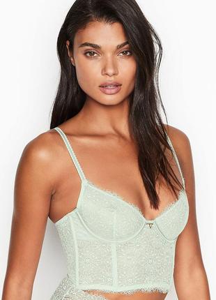 Бралетт цветочный victoria's secret unlined long line demi bra8 фото