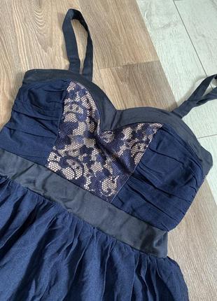 Коктейльное платье, сарафан с кружевом2 фото