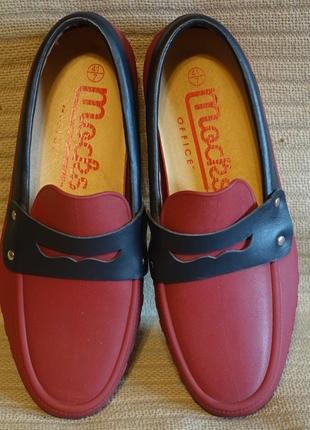 Оригинальные темно-красные пенни-лоферы в стиле crocs - mocks 7 ( 41 р.).3 фото