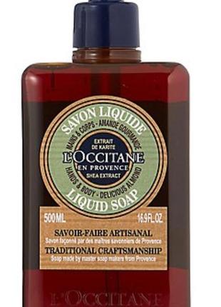 L'occitane shea delicious almond рідке мило для рук і тіла з ши, 500 мл