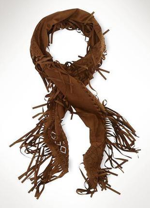 Шаль-хустку під замш від ralph lauren, lauren jeans co. triangular fringed scarf