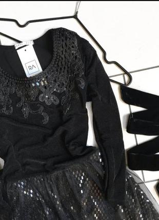 Нарядное шикарное черное платье люрекс серебро серебристое  сеточкой5 фото