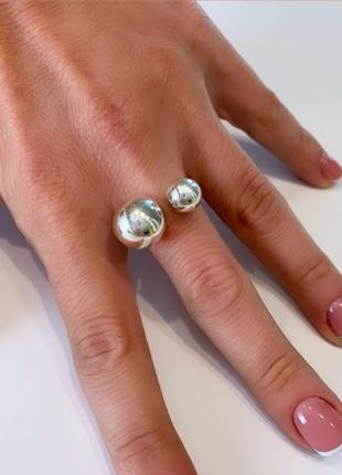 Новое серебряное кольцо шарики серебро 925 пробы7 фото