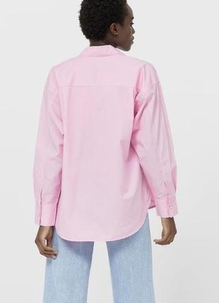 Рубашка блуза оверсайз розовая oversize stradivarius оригинал4 фото