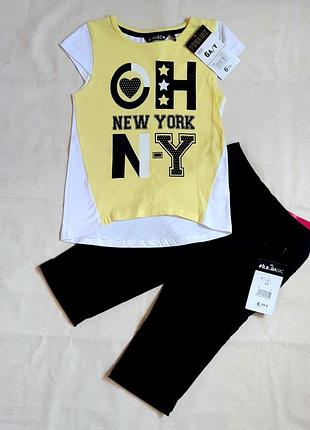 Комплект черные бриджи и футболка  "punkidz" франция на 6 лет (116см)